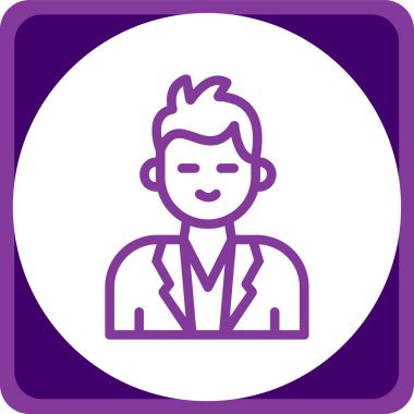 Saç stili ve saç stili illüstrasyonlu erkek avatarı