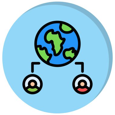 Küresel iş simgesi. Genel iş vektörü simgesinin ana hatlarını izole et