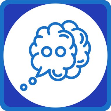 Beyin. Web simgesi basit illüstrasyon