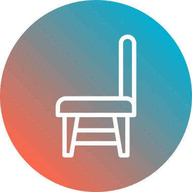 Sandalye Simgesi, vektör illüstrasyonu