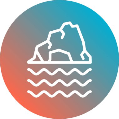 Bir dağ simgesinin vektör illüstrasyonu