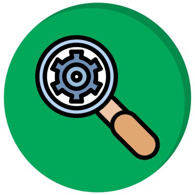 Vites vektör çizimine sahip büyüteç