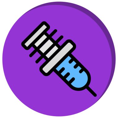 Şırınga simgesi, vektör illüstrasyonu