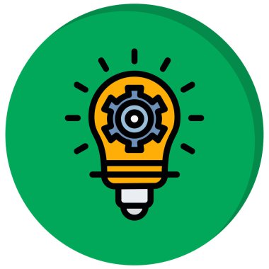 Ampullerin vektör simgesi, yaratıcı fikir ve çözüm