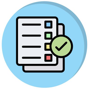 kontrol listesi simgesi. taslak liste listesi vektör rengi düz izole