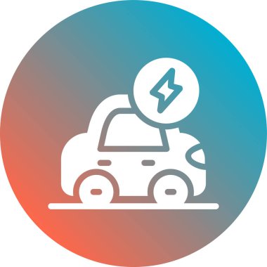 Kolayca değiştirebilen veya düzenleyebilen elektrikli araç vektör simgesi
