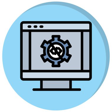 dizüstü bilgisayar ayarı simgesi, vektör illüstrasyonu