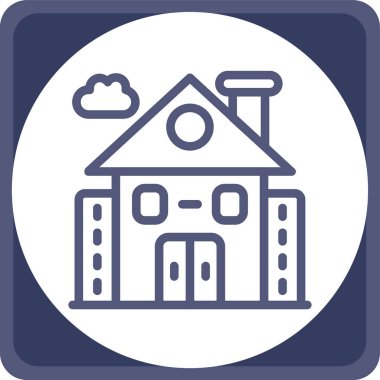 Bina. Web simgesi basit illüstrasyon