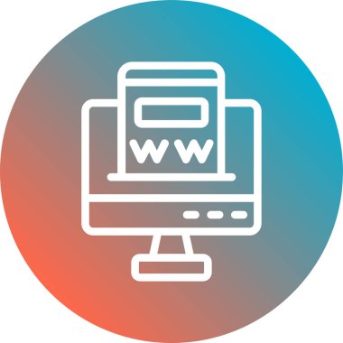 Web tarayıcı düz simgesi, basit vektör illüstrasyonu