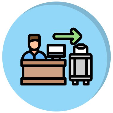 Elinde bavul olan bir adamın vektör çizimi