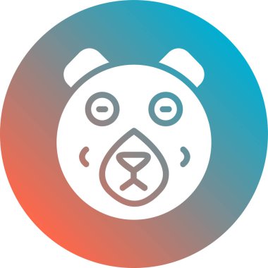 Ayı başı düz simgesi düz stil