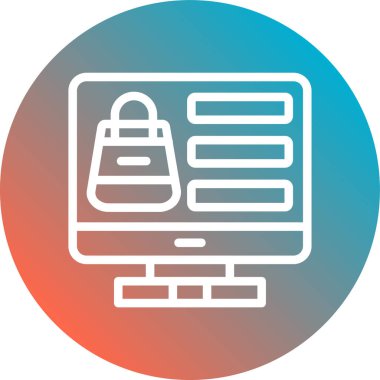 Alışveriş poşeti simgesinin vektör illüstrasyonu