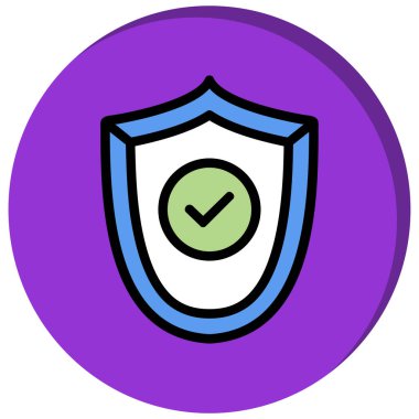 Kalkan simgesi, basit vektör illüstrasyonu