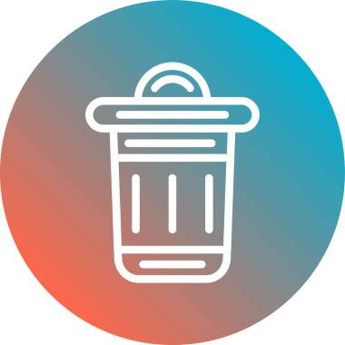 Çöp kutusu simgesi soyut arkaplan grubunda izole edildi