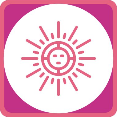 Güneş. Web simgesi basit illüstrasyon