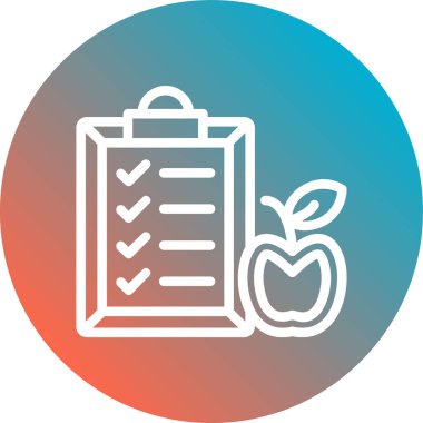 vektör illüstrasyonu, elma çizgili çanta sanat, yiyecek simgesi