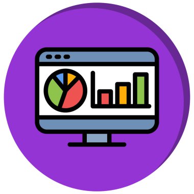 veri analizi. Web simgesi vektör illüstrasyonu