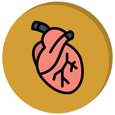 kalp organ simgesi, vektör illüstrasyonu