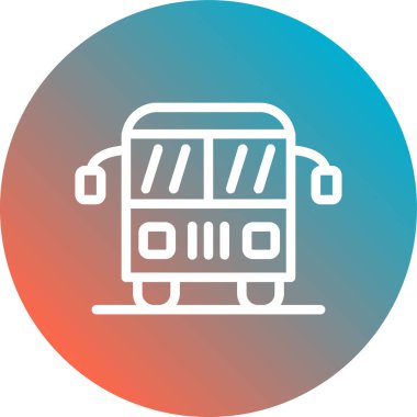 Otobüs. Web simgesi vektör illüstrasyonu