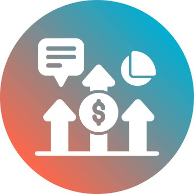 finansal büyüme düz vektör simgesi