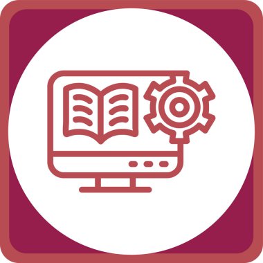 kitap ve bilgisayar simgesi, vektör illüstrasyonu