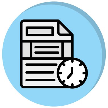 Bir saat simgesinin vektör illüstrasyonu