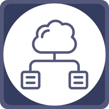 Bulut hesaplama simgesi. Basit resimleme