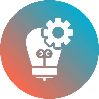 Ampul vektör simgesi. biçim çift renkli düz yuvarlak sembol, mavi ve gri renkler, yuvarlak açılar, beyaz arkaplan.