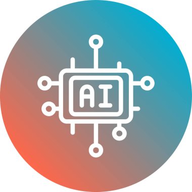 AI düz vektör simgesi