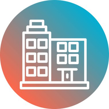 Hastane düz simgesi beyaz arka plan, vektör, illüstrasyon izole