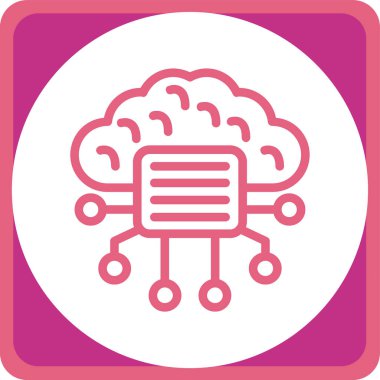 Beyin. Web simgesi vektör illüstrasyonu