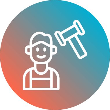 Tornavidalı bir adam, vektör çizimi.