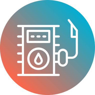 Benzin istasyonu simgesi beyaz arkaplanda izole edildi. vektör illüstrasyonu