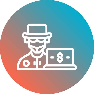 Hacker simgesi, vektör illüstrasyonu