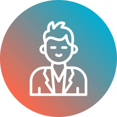 İş adamı. Web simgesi basit illüstrasyon