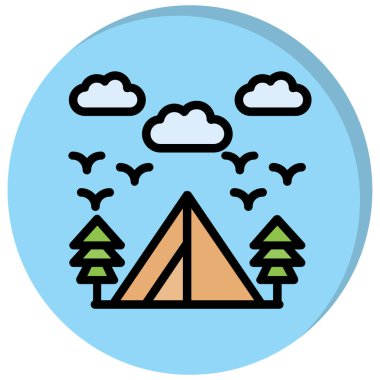 Bir dağ simgesinin vektör illüstrasyonu