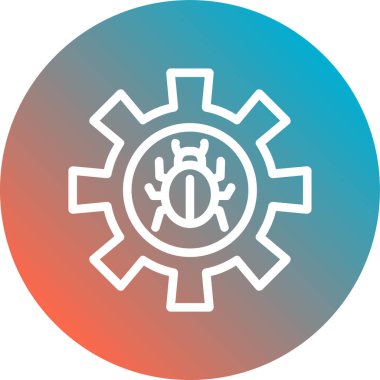 Vektör Gear düz biçim simgesi