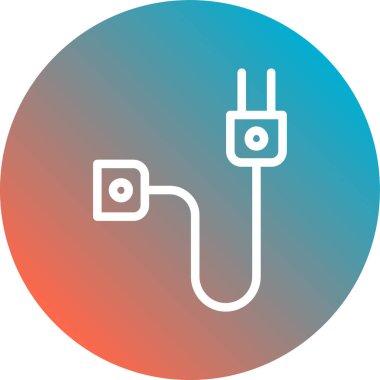 Güç kablosu simgesinin vektör çizimi