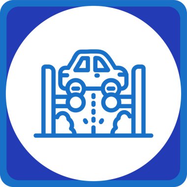 Park ediyor. Web simgesi basit illüstrasyon