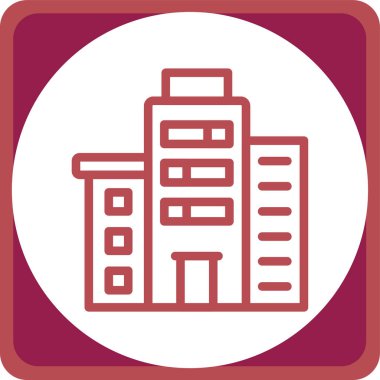 Bina. Web simgesi basit illüstrasyon