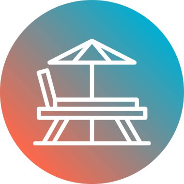 Plaj sandalyeleri. Basit ağ simgesi