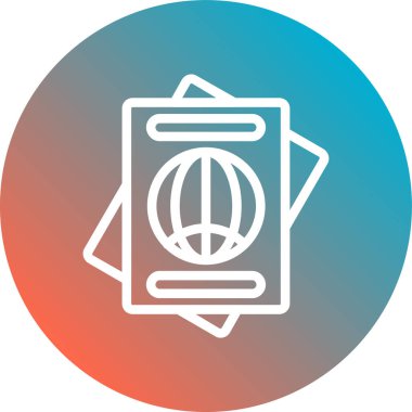 Pasaport. Web simgesi basit illüstrasyon