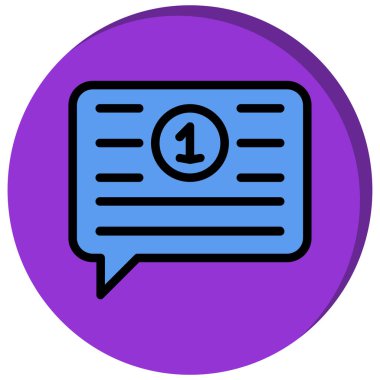 Bir mavi ve mor konuşma baloncuğu simgesinin vektör çizimi