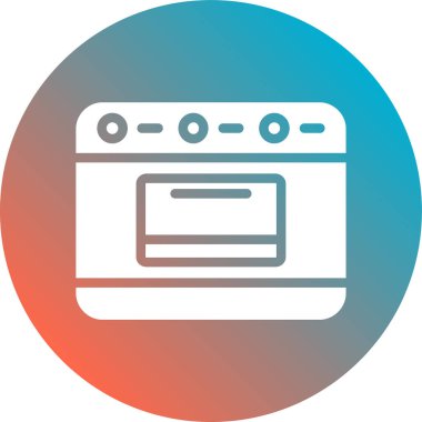 Mikrodalga simgesi, vektör illüstrasyonu