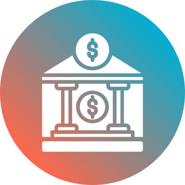 Bir banka binasının vektör simgesi