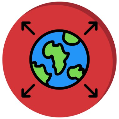dünya haritası simgesi, vektör illüstrasyonu