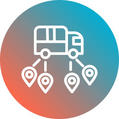 Otobüs. Web simgesi basit illüstrasyon