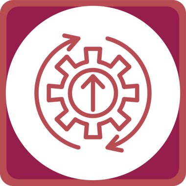 Bir çerçeve içerisinde dişli dişli vektör simgesi