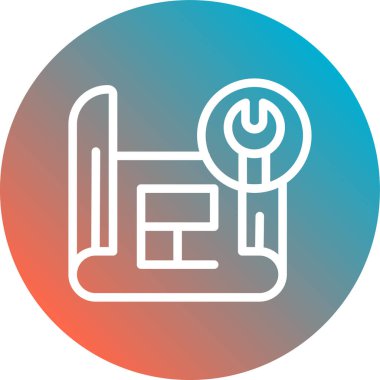 Modern oto tamir simgesinin vektör illüstrasyonu