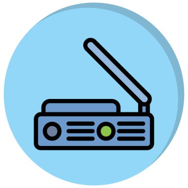 Radyo. Web simgesi basit illüstrasyon
